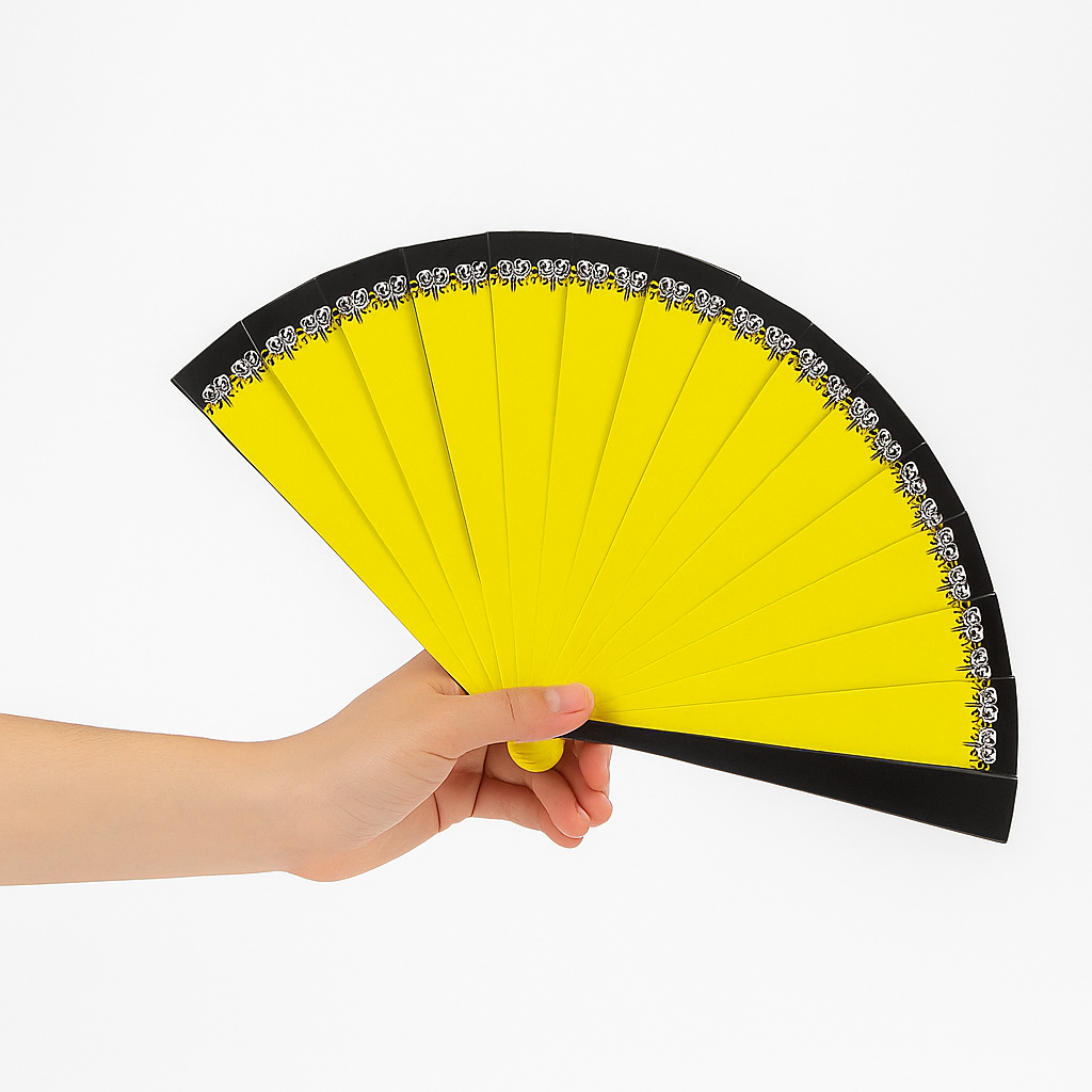 Small 5-inch magic fan changing from red to yellow to rainbow