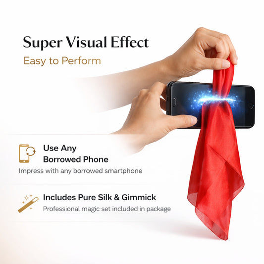 phone penetration magic trick with silk close up magic prop