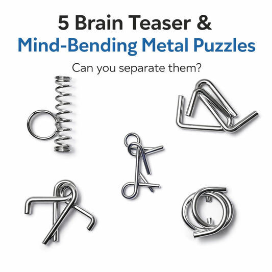 High-quality chrome-plated wire puzzle with smooth edges for IQ testing.