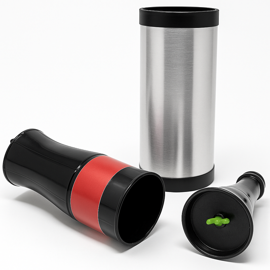 Magic trick components including vanishing bottle tube and soda bottle with hidden mechanism