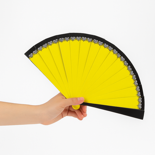 Small 5-inch magic fan changing from red to yellow to rainbow