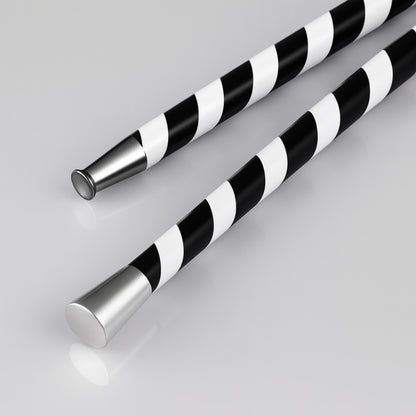 Dancing cane broken in half for easy transport and storage.