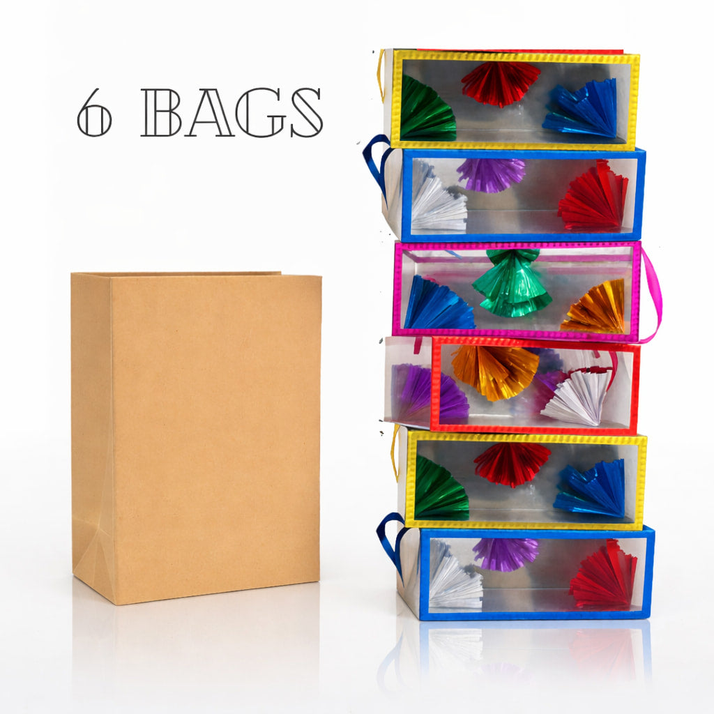 Dream Bag magic trick showing 6 mirrored flower boxes produced from an empty bag.