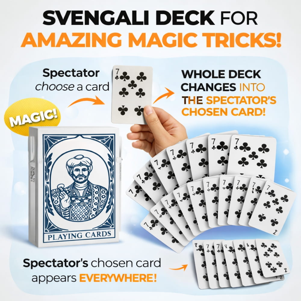 Entire deck of cards transforming into the spectator's selected card.