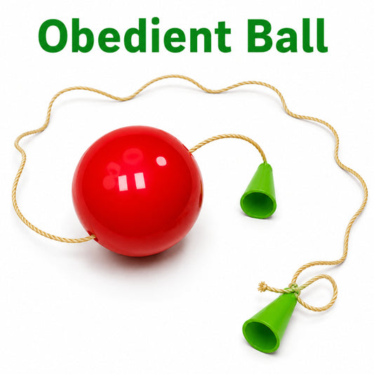 Obedient Ball magic trick sliding down a string.