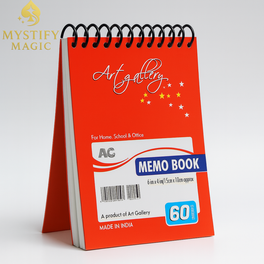 Svengali NoteBook magic pad with red spiral binding – perfect for mind reading, forcing, and mentalism tricks