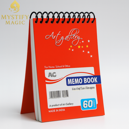 Svengali NoteBook magic pad with red spiral binding – perfect for mind reading, forcing, and mentalism tricks