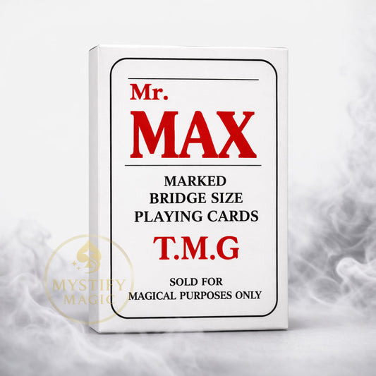 Max Marked Deck professional magic playing cards in Red and Black.