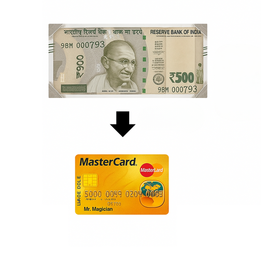 Cash to Credit Card magic trick – transforms ₹500 note into credit card in your hands