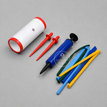 Balloon Illusion tube showing two spikes passing through an inflated balloon.