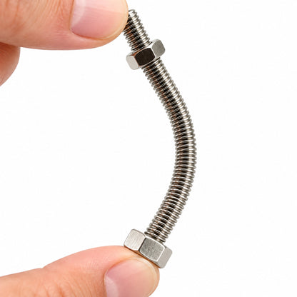 Bending bolt magic trick close-up metal bending illusion.