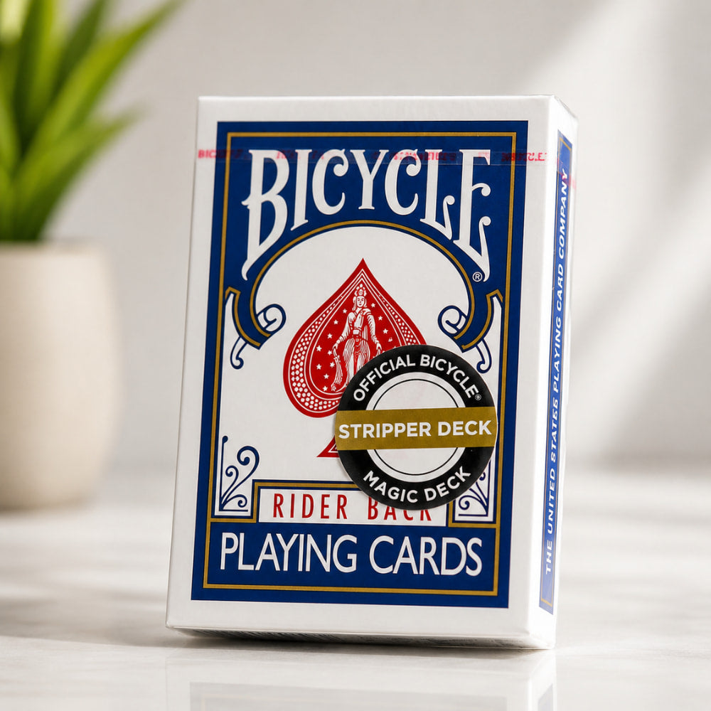 Magician using a tapered deck to instantly pull a selected card from a shuffled pack.