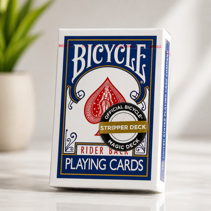 Magician using a tapered deck to instantly pull a selected card from a shuffled pack.