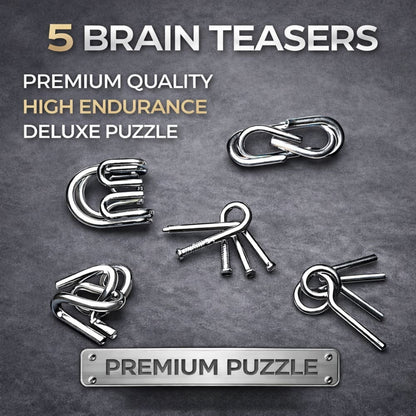 High-quality chrome-plated wire puzzle with smooth edges for IQ testing