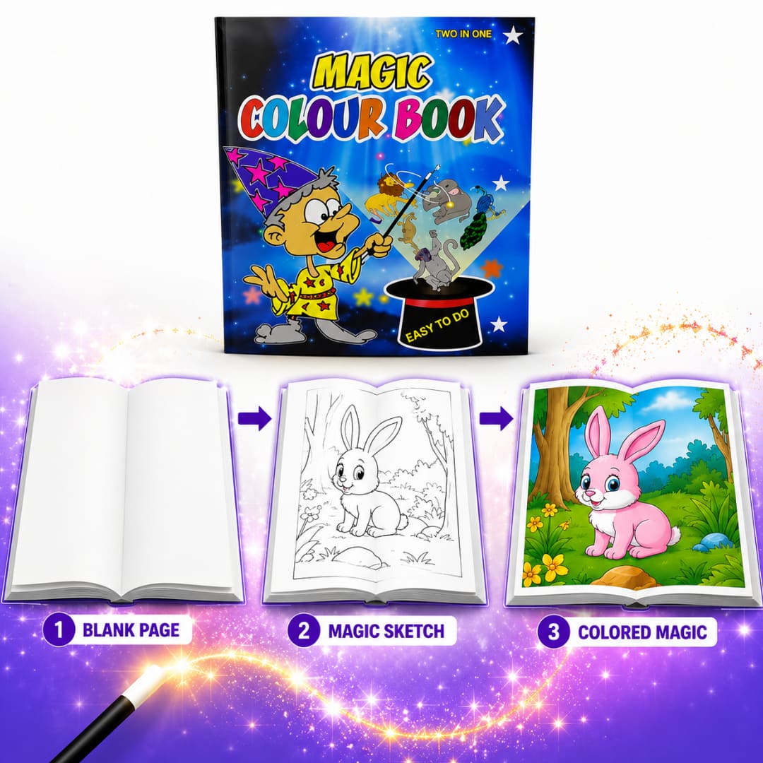 Self-working magic coloring book prop for beginner magicians.