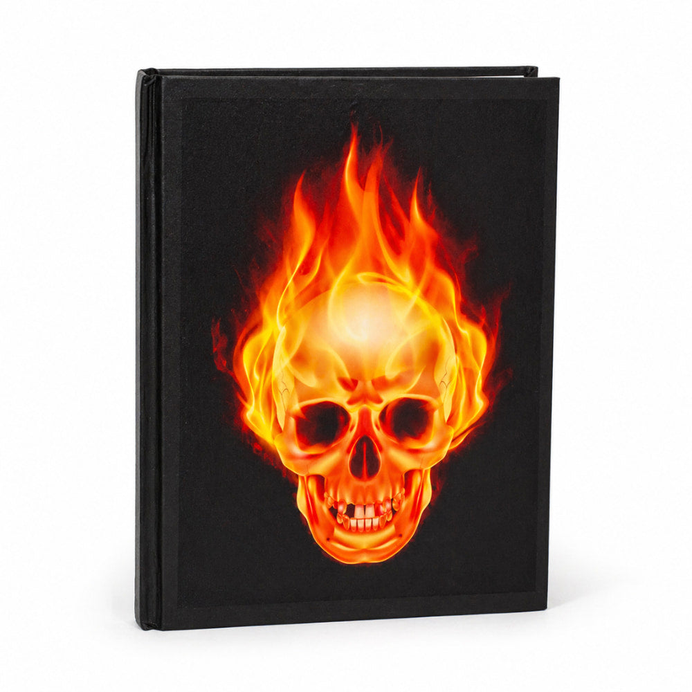 Hardcover Flaming Book gimmick used for comedy and fire magic.