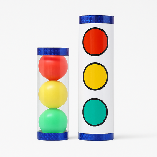 Jumping Joker Ball Magic Trick with Red Yellow Green Color Balls and Nested Tubes

