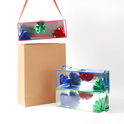 Visual stage magic with magician producing box from empty Dream Bag

