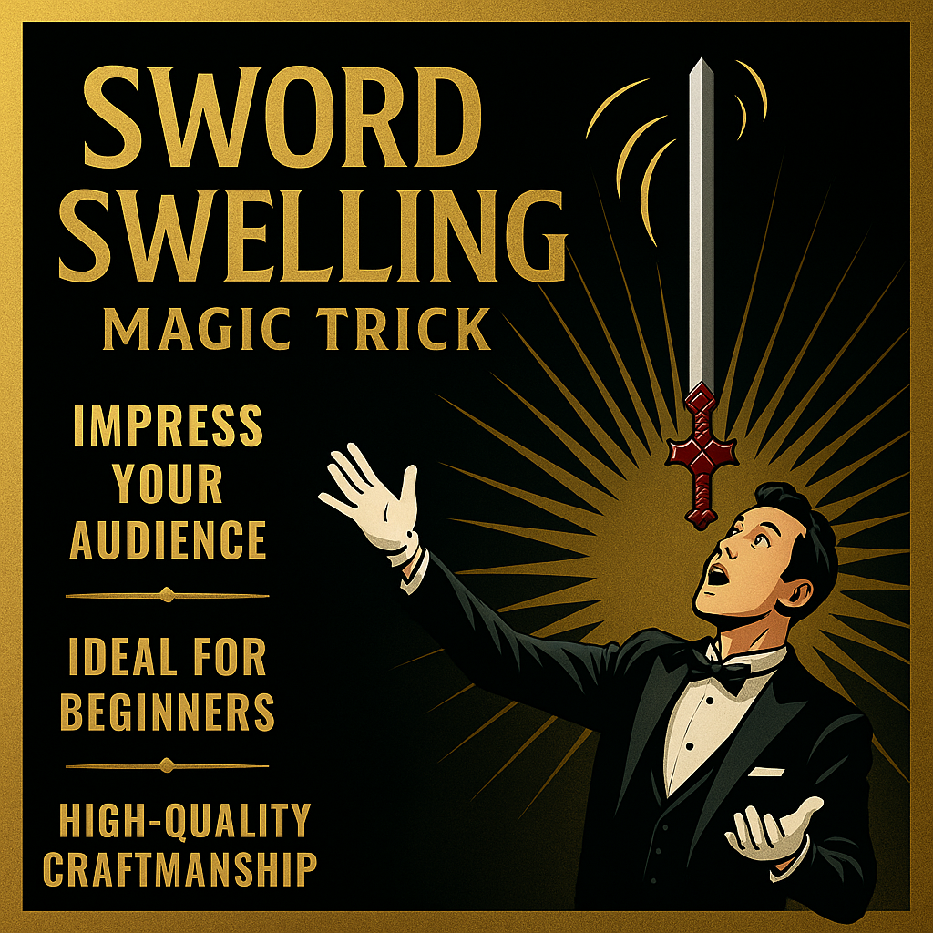 Sword Swallowing comedy illusion — Magic gag prop with realistic performance

