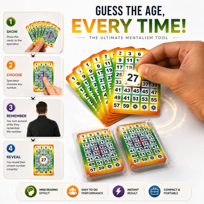 number prediction cards magic trick reveal spectator age