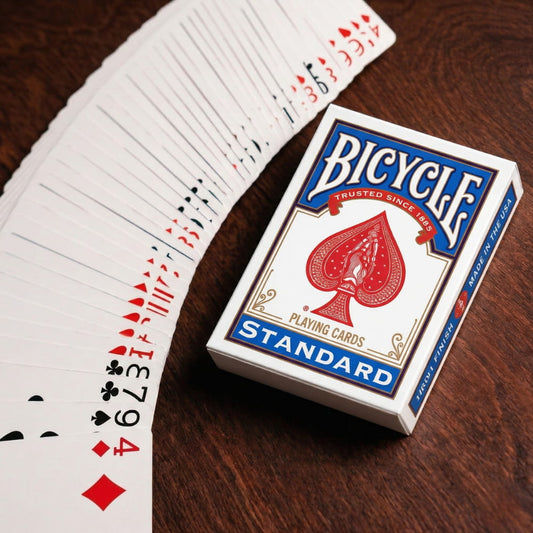 red and blue playing card decks for magicians and cardistry