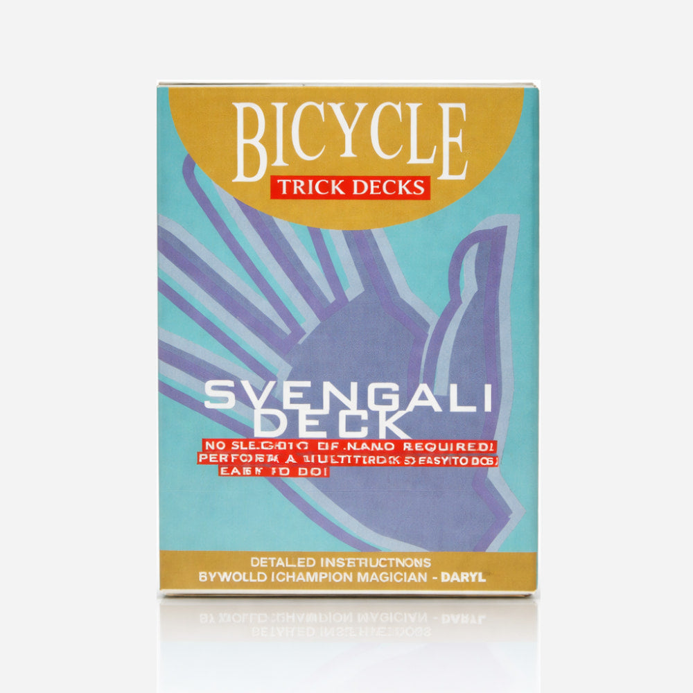 Blue Bicycle Svengali Deck being fanned to show a variety of playing cards.